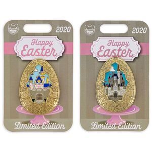Disneyland Sleeping Beauty & Disney World Cinderella Easter 2020 Castle Pin Set